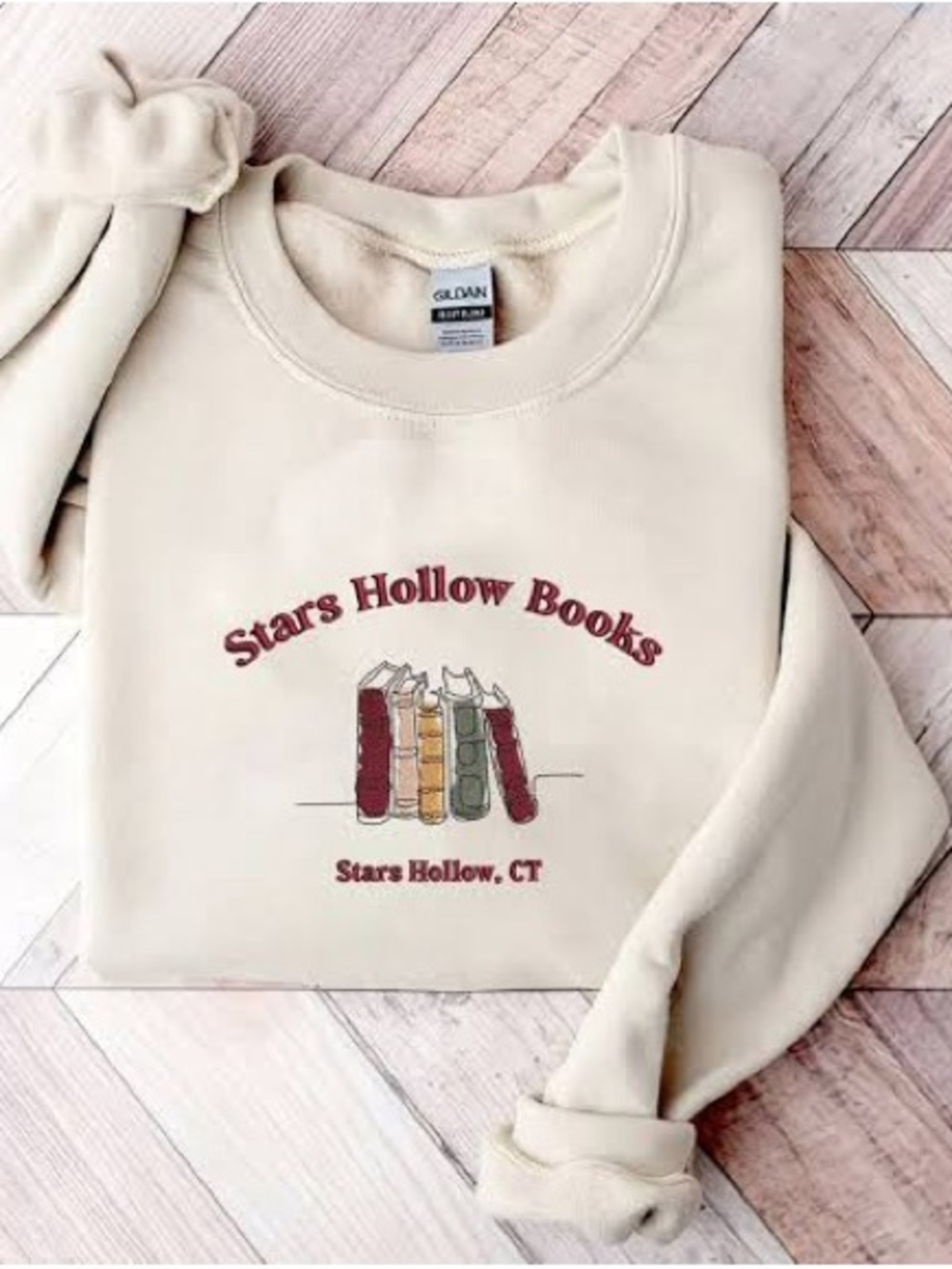 Gilmore Girls Stars Hollow Books Embroidered Crewneck Sweatshirt